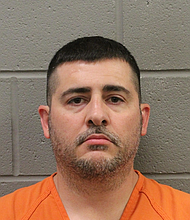 The Houston Police Department released a booking photo of Gonzalo Leon Jr., 42, who is charged with murder in connection with the fatal shooting of an 11-year-old on August 30.
Mandatory Credit:	Houston Police Department via CNN Newsource