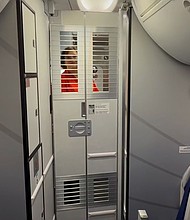 Southwest Airlines’ newest jets are now flying with a barrier that can protect the cockpit when pilots need to open the door during flight.
Mandatory Credit:	Southwest Airlines via CNN Newsource