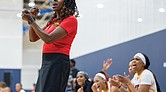 Richmond Roadrunners coach Barvenia Wooten directs her team during a recent game ahead of their first-round playoff matchup against the Virginia Vitesse.