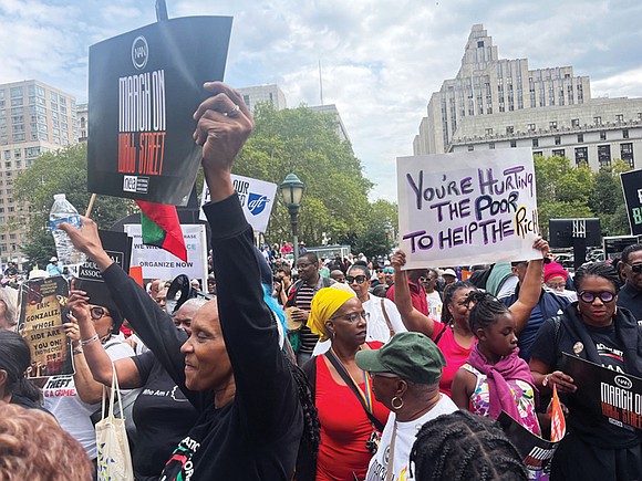 On Thursday, Aug. 28, Black faith leaders, activists and protesters descended on Manhattan’s financial district to denounce efforts by the … On Thursday, Aug. 28, Black faith leaders, activists and protesters descended on Manhattan’s financial district to denounce efforts by the …