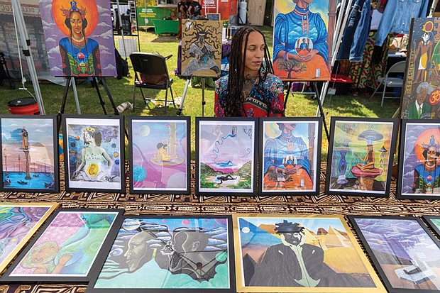 Artists Serenity Smith from Maryland participates as a vendor for the first time.
