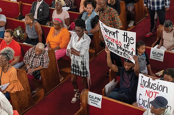 A packed meeting at Greater Mount Moriah Baptist Church last week underscored growing unease over plans to transfer Gilpin Court … A packed meeting at Greater Mount Moriah Baptist Church last week underscored growing unease over plans to transfer Gilpin Court …