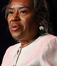 Virginia Republican gubernatorial nominee Winsome Earle-Sears speaks during a campaign rally on June 17.