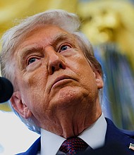 President Donald Trump looks on during an event in the Oval Office at the White House on September 2.
Mandatory Credit:	Brian Snyder/Reuters via CNN Newsource