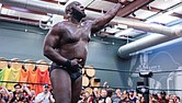 Phill Brown acknowledges the crowd after his fight against Isaiah Frazier on Friday at Hardywood in Richmond.