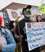 Demonstrators rally in opposition to a plan by Elon Musks's xAI to use gas turbines for a new data center, ahead of a public comment meeting on the project in Memphis, Tennessee on April 25.
Mandatory Credit:	Brandon Dill for The Washington Post/Getty Images via CNN Newsource