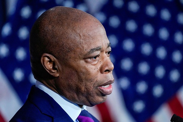 New York City Mayor Eric Adams speaks during a press conference at City Hall in Manhattan in New York City on June 3.
Mandatory Credit:	Eduardo Munoz/Reuters via CNN Newsource