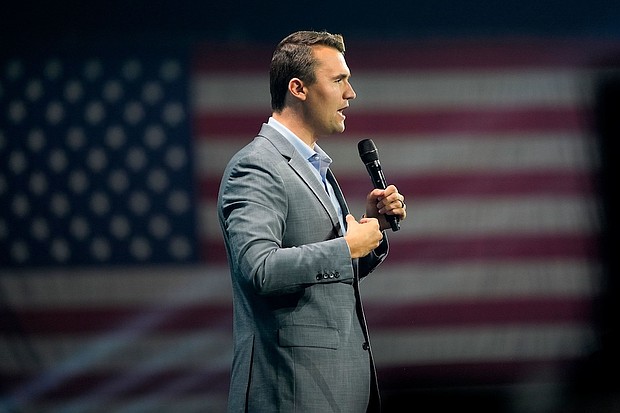 Turning Point USA Founder Charlie Kirk speaks before Donald Trump arrives at the Turning Point Believers' Summit in West Palm Beach, Florida, on July 26, 2024.
Mandatory Credit:	Alex Brandon/AP via CNN Newsource