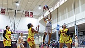 Kiera Gaines (#32) of the Richmond Roadrunners drives for a layup
against the Virginia Vitesse on Sunday, Sept. 7 at Virginia Union
University’s Barco-Stevens Hall.