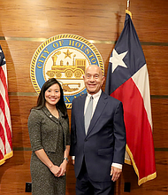 Dr. Theresa Tran Carapucci and Mayor Whitmire