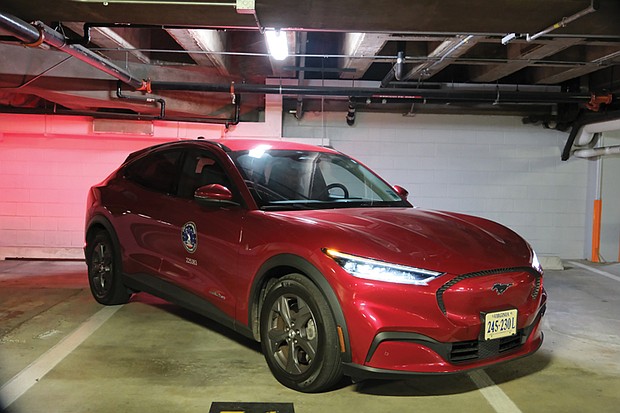 A City of Richmond hybrid vehicle sits in a garage as the city
receives NAFA’s Best Electric Vehicle Policies 2025 award.