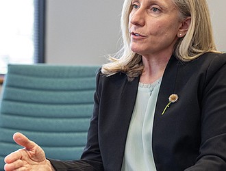 Abigal Spanberger, Democratic nominee for Virginia governor, speaks with the Richmond Free Press at her Innsbrook office on Monday, July 21, answering questions about her campaign and key issues on voters' minds.