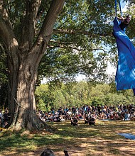 Ariel artistry-Host of Sparrows Aerial Circus, founded in 2010 and based in Manchester, celebrated its 15th anniversary Saturday at
Agecroft Hall and Gardens with “MetaMORPHOsis,” featuring aerial performances and an Artisan Market with 20 local vendors. (Sandra Sellars/Richmond Free Press)