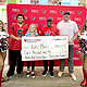 (L to R) - Texans Safety Jalen Pitre, Kids’ Meals CEO Beth Braniff Harp, TDECU President and CEO Isaac Johnson, TDECU Chief Growth Officer Josh Brian