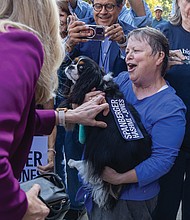On Friday, Sept. 19 Abigail Spanberger, Democratic candidate for Virginia
governor, marked the first day of early in-person voting by casting her ballot and greeting voters at the Western Henrico voting location off Parham Road.