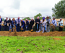 Mayor Danny Avula, Sen. Tim Kaine, Bishop Barry Knestout, Councilwoman Ellen Robertson, church members and local residents turn the first shovels of dirt at the former church site, marking the start of construction on an affordable housing community in Richmond’s North Side during Commonwealth Catholic Charities’ groundbreaking ceremony on Sunday,
Sept. 21.