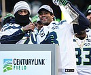 Russell Wilson holds the Lombardi Trophy at CenturyLink Field. Wilson won the 2014 Super Bowl with Seattle and has embarked upon his 14th NFL season. He became the first Black quarterback in New York Giants history
to start a season opener and was recently named the National Black Players Coalition’s “Quarterback of the Century” for his on- and off-field achievements.