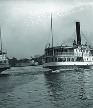 The Steamer Sue, seen here, was at the center of the 1884 Stewart Sisters v. The Steamer Sue case, in which four Black women sued for equal accommodations after being denied first-class passage because of their race. The case helped inspire one of the nation’s earliest civil rights
organizations, the Mutual United Brotherhood of Liberty.