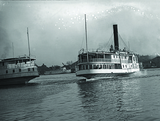 The Steamer Sue, seen here, was at the center of the 1884 Stewart Sisters v. The Steamer Sue case, in which four Black women sued for equal accommodations after being denied first-class passage because of their race. The case helped inspire one of the nation’s earliest civil rights
organizations, the Mutual United Brotherhood of Liberty.