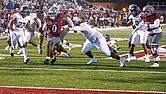 Virginia Union running back Curtis Allen (0) scores a touchdown as the Panthers defeated Johnson C. Smith University 28-10 in the Willard Bailey Classic on Saturday at Hovey Field.