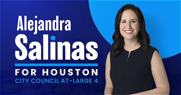 Alejandra Salinas reports over $500,000 raised in the November 4 Houston City Council At-Large Position 4 special election, with 15 …