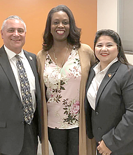(L to R) Burt Levine, Addie Heyliger, Sandra Levina