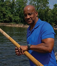 Producer Horace Scruggs III paddles on the river. His film “Reclaiming the River: African American Life on Historic Rivers” is part of the Richmond Folk Festival’s “Riverlore” launch event.