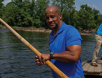 Producer Horace Scruggs III paddles on the river. His film “Reclaiming the River: African American Life on Historic Rivers” is part of the Richmond Folk Festival’s “Riverlore” launch event.