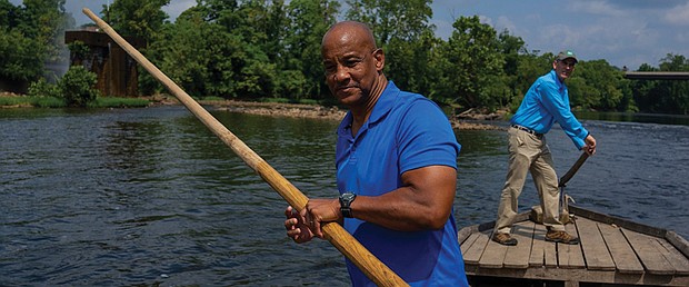 Producer Horace Scruggs III paddles on the river. His film “Reclaiming the River: African American Life on Historic Rivers” is part of the Richmond Folk Festival’s “Riverlore” launch event.