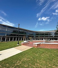 Virginia State University’s new Alfred W. Harris Academic Commons, the largest building in the school’s history, houses classrooms, offices and amenities including a gym, black box theater, art gallery and recording studios.