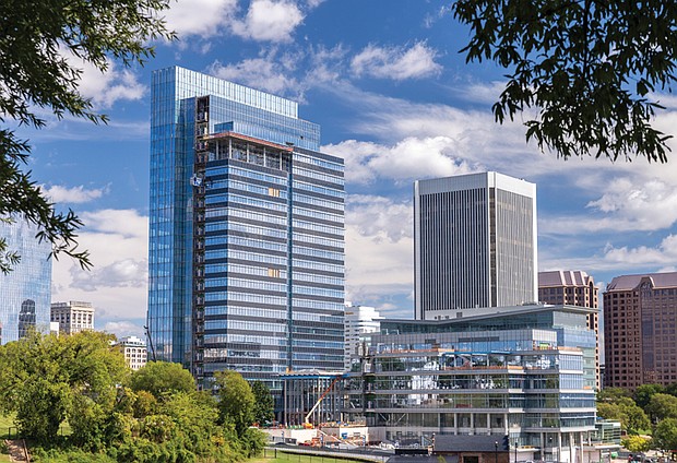 Cityscape slices of life and scenes in Richmond-CoStar Group’s new, 750,000-square-foot addition to its existing corporate campus overlooking the banks of the James River in downtown Richmond will feature a 26-story office tower and a six-story, multifunctional amenity building. CoStar’s expanded Richmond campus is expected to accommodate more than 3,000 CoStar employees in research, technology, operations, marketing and sales. It will also serve as a training site for the company’s fleet of drone pilots. (Julianne Tripp Hillian/Richmond Free Press)