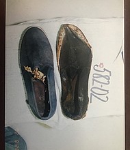 Shoes recovered from the crime scene.
