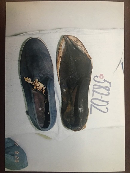 Shoes recovered from the crime scene.