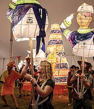 Artist George Ferrandi’s illuminated Jump!Star sculptures will take center stage during InLight 2025: Super!Giant!Jump!Star!, Oct. 17–18 at Abner Clay Park.