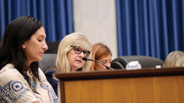 Richmond City Councilor Reva Trammell (center) failed to garner enough votes for her proposal to lower the city’s real estate tax rate in response to rising property values.