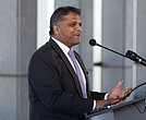 Mayor Danny Avula speaks Wednesday, Oct. 15, on the City’s Observation Deck during the launch of the city’s Mayoral Action Plan.