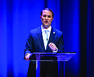 Republican incumbent Jason Miyares participates in the Virginia attorney general debate in Richmond on Oct. 16.