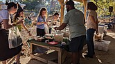 Visitors enjoy food and fellowship during a recent Harvest Festival at Shalom Farms’ Northside location. This year’s celebration is set for Wednesday, Oct. 29.