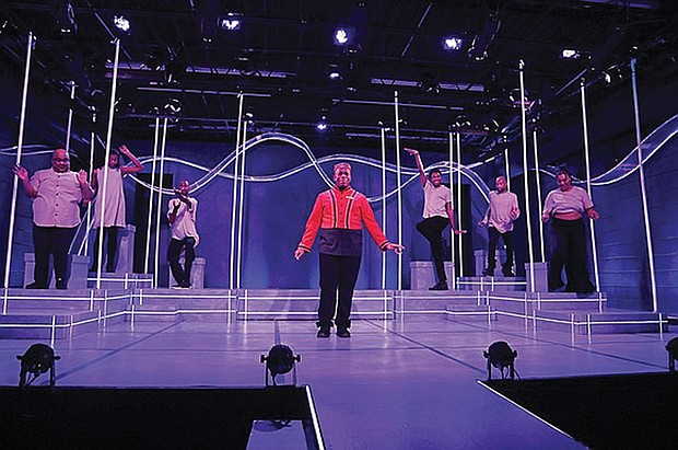 Marcus Antonio, center, plays Usher in Richmond Triangle Players and Firehouse Theatre’s production of “A Strange Loop,” which won six awards at the 17th annual Richmond Theatre Community Circle Awards.