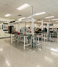 A laboratory space at the new San Jacinto College Center for Biotechnology, designed by Pfluger Architects