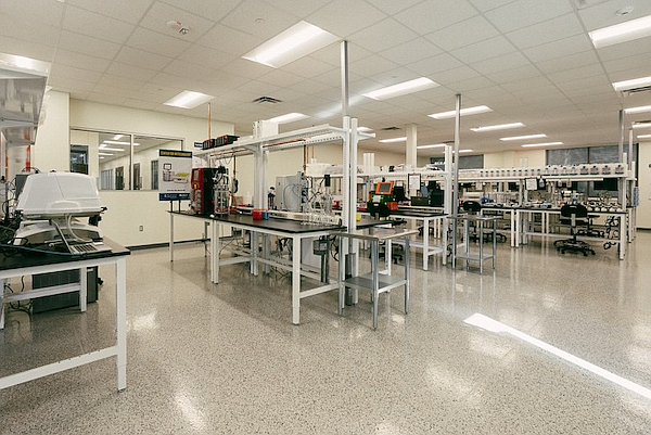 A laboratory space at the new San Jacinto College Center for Biotechnology, designed by Pfluger Architects