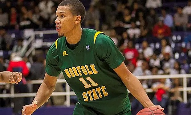 Pendarvis Williams is seen in action during his playing days at Norfolk State. The former MEAC Player of the Year and seven other Spartans are being inducted into the Norfolk State Athletics Hall of Fame.