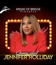 Grammy Award-winning legend Jennifer Holliday will reign as Queen of Krewe of Bridge for Mardi Gras 2026