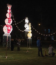 Cityscape-Slices of life and scenes in Richmond-George Ferrandi’s “Jump!Star” transformed Abner Clay Park during 1708 Gallery’s InLight, Richmond’s annual nighttime public art exhibition, Friday and Saturday, Oct. 17–18. For the first time, InLight spotlighted a single artist, featuring multidisciplinary elements of light, sound and performance, including a world premiere symphony by Jherek Bischoff. (Julianne Tripp Hillian/Richmond Free Press)