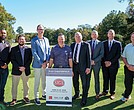 From left: Gerald Taylor, sports sales and events manager, Richmond Region Tourism; Matt Mullen, assistant director of sports and events, Chesterfield County Sports, Visitation and Entertainment; Patrick Cansfield, director of development, American Junior Golf Association;
Troy Thorne, PGA head professional, The Golf Club at The Highlands; Kevin Carroll, Chesterfield County Board of Supervisors, Matoaca District; Matt Harris, deputy county administrator, Chesterfield County; J.C. Poma, executive director, Chesterfield County Sports, Visitation and Entertainment; Reed Thorne, assistant golf professional, The Golf Club at The Highlands.
