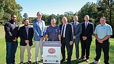 From left: Gerald Taylor, sports sales and events manager, Richmond Region Tourism; Matt Mullen, assistant director of sports and events, Chesterfield County Sports, Visitation and Entertainment; Patrick Cansfield, director of development, American Junior Golf Association;
Troy Thorne, PGA head professional, The Golf Club at The Highlands; Kevin Carroll, Chesterfield County Board of Supervisors, Matoaca District; Matt Harris, deputy county administrator, Chesterfield County; J.C. Poma, executive director, Chesterfield County Sports, Visitation and Entertainment; Reed Thorne, assistant golf professional, The Golf Club at The Highlands.