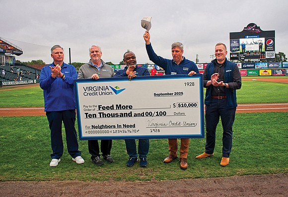 Virginia Credit Union’s partnership with the Richmond Flying Squirrels has generated a $10,000 donation to Feed More, supporting food security … Virginia Credit Union’s partnership with the Richmond Flying Squirrels has generated a $10,000 donation to Feed More, supporting food security …