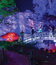 Lights and color transform Maymont for Garden Glow-Garden Glow has returned to Maymont’s gardens nightly, through Nov. 9.  The light sculpture installations at Garden Glow were created by U.K.-based Culture Creative in collaboration with French art studios Tilt and Pitaya. Richmond-based Lighting & Sound Co. worked with Maymont staff on the experience. Right, after dark, Maymont transforms into an enchanted landscape with soft colors and special lighting effects. The annual event features mesmerizing light installations by international artists — some paired with coordinated soundscapes and music — along with the activity filled Glow Village, food and drinks.  Proceeds support the care of Maymont’s gardens, resident animals and historic mansion. See maymont.org for details. (Julianne Tripp Hillian/Richmond Free Press)