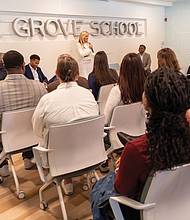 Former school site transformed into new housing-Richmond city leaders and residents gathered Oct. 30 in the city’s Oak Grove neighborhood to celebrate the opening of Noon Ingram, a 243-unit limited income housing development built on the former site of Oak Grove Elementary School. The new community offers one-, two-, and three-bedroom apartments for families earning between $35,000 and $80,000 a year, with amenities that include a swimming pool, fitness centers, outdoor recreation areas and a dog park. City leaders cut the ribbon Thursday, Oct. 30, to officially open Noon Ingram, a 243-unit limited-income housing development in South Side’s Oak Grove neighborhood. Richmond City Council member Reva Trammell speaks before the ribbon cutting that celebrated the opening of the housing development. (Julianne Tripp Hillian/Richmond Free Press)