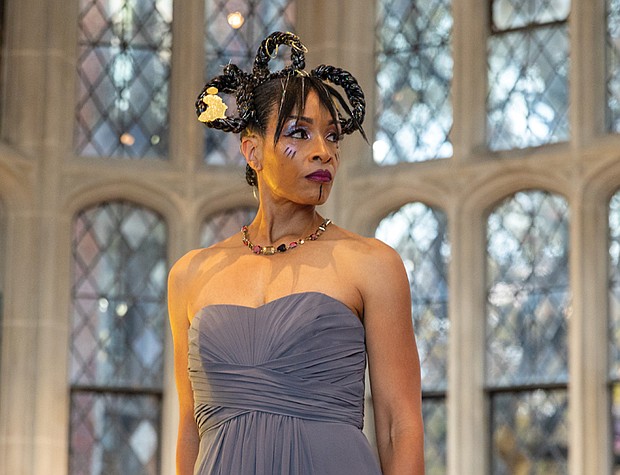 Museum makes way for fashion, food and culture-The Afro-Vegan Social at the Branch Museum of Design on Sunday, Nov. 9, brought together food, fashion and culture. Organized by For the Fem in You, the event highlighted healthy food access while celebrating futuristic African culture and style. Guests enjoyed a set from DJ Chey Butta + Ease, a fashion show featuring multiple designers, a pop-up shop, and vegan tastings from local chefs and restaurants. A model walks the runway at the Afro-Vegan Social fashion show. All proceeds from the event were donated to For the Fem in You, a local group that focuses on creating safe spaces for women of color. (Julianne Tripp Hillian)